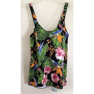 D & Co Beach Women's 6 swim top Hi‎ Low tankini padded Adjustable Strap HAWAIIAN